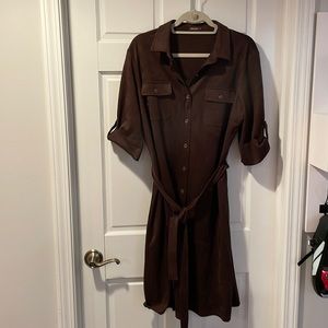 JMcLaughlin Brown Faux Suede Dress